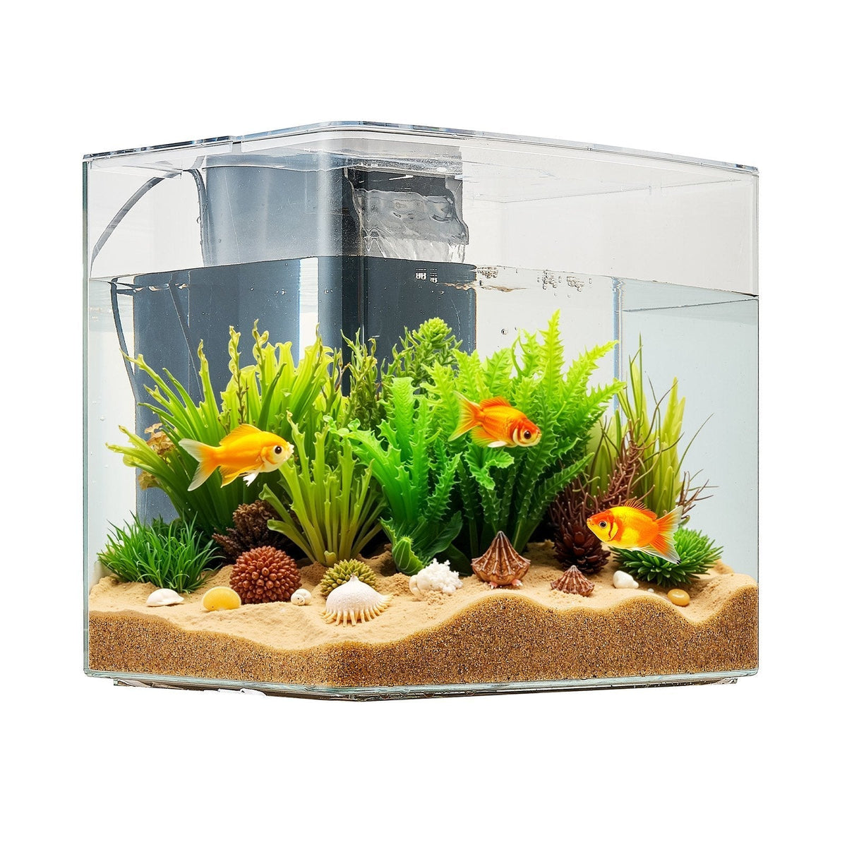 Smart Arch Gallon Aquarium Clear GPPS Fish Tank with LED Lighting & Self-Cleaning