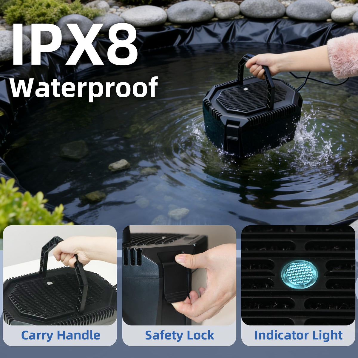 660 GPH Pond Filter Fountain Kit 18W UV Clarifier with 42W Pump for 1500 Gallon Koi Ponds