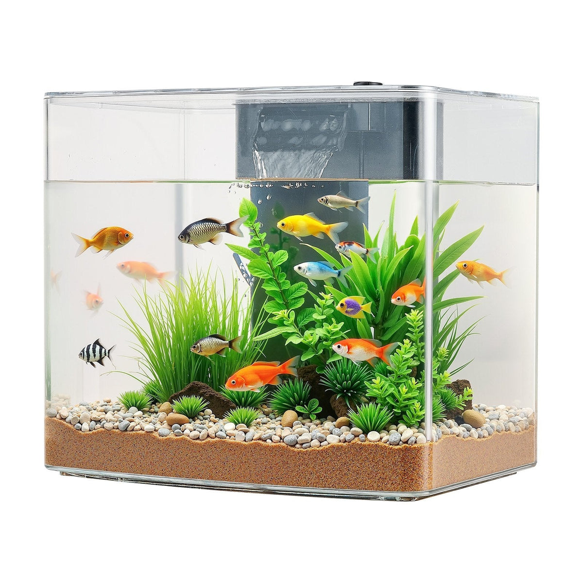 Smart Arch Gallon Aquarium Clear GPPS Fish Tank with LED Lighting & Self-Cleaning