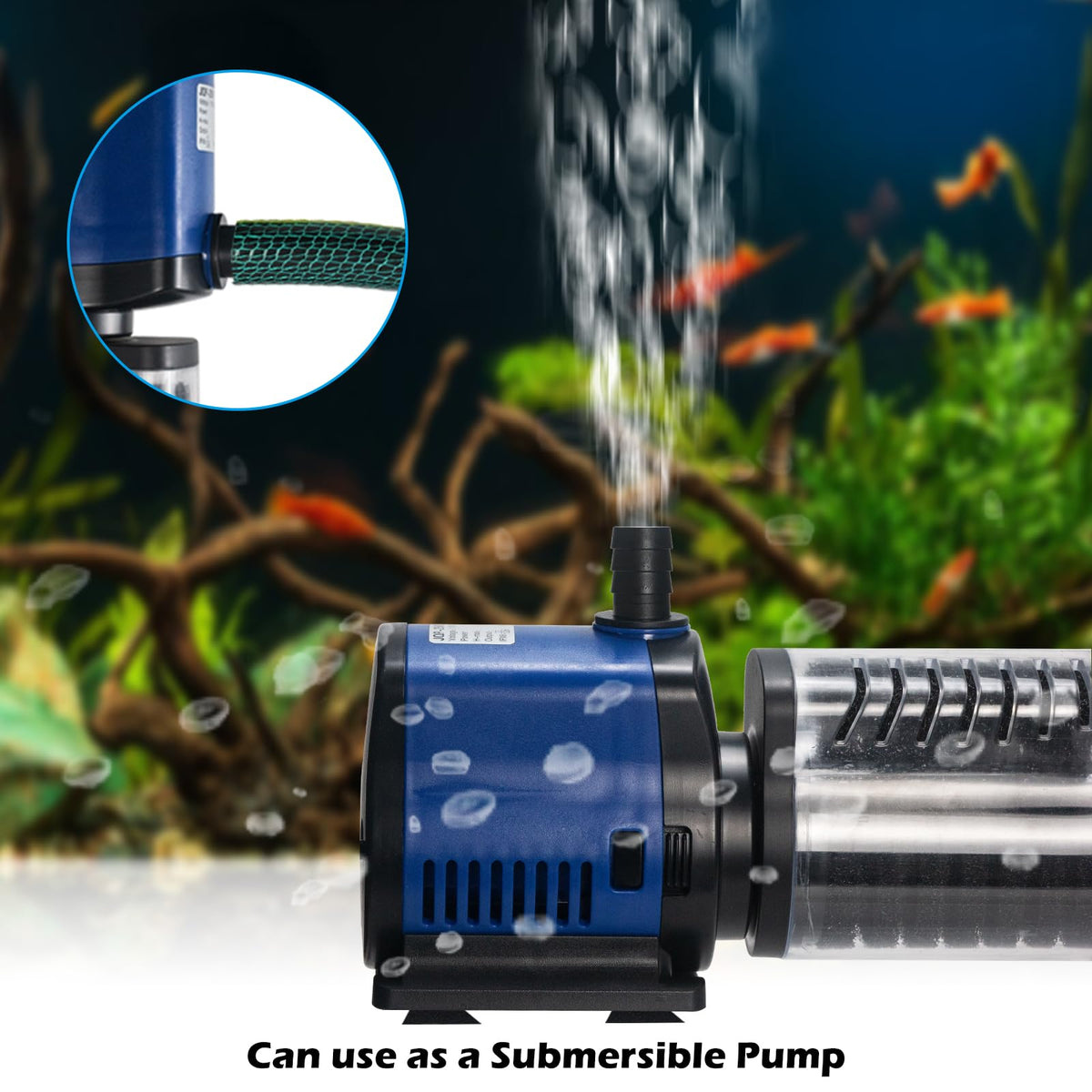400 GPH Aquarium Filter Pump Submersible Wave Maker for 75–200 Gallon Fish Tanks & Ponds